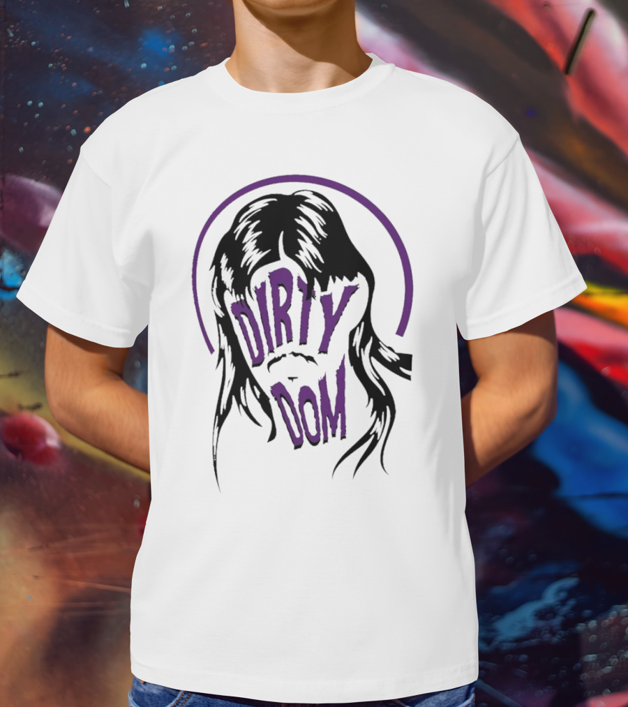Dirty Dom Mullet Retro Style Black And Purple T-Shirt