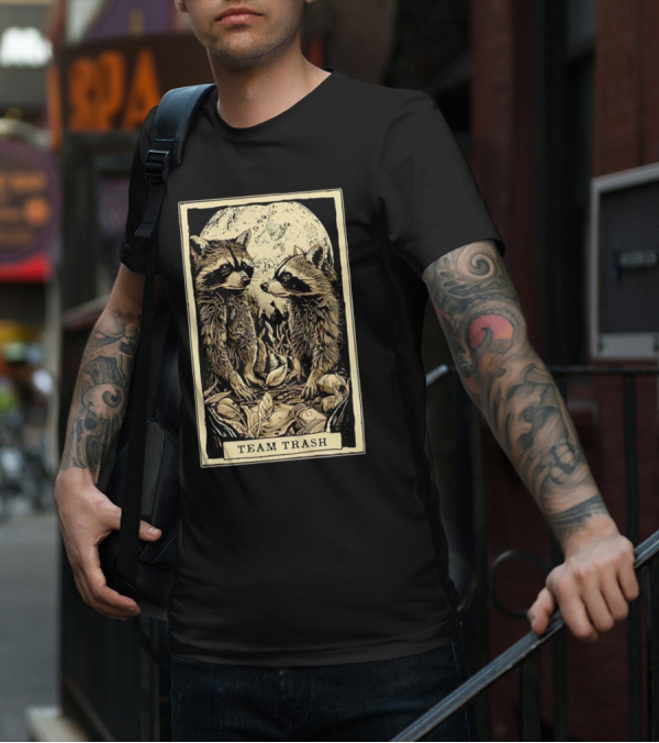 Raccoon Team Trash Tarot Card Moon T-Shirt