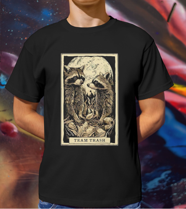 Raccoon Team Trash Tarot Card Moon T-Shirt