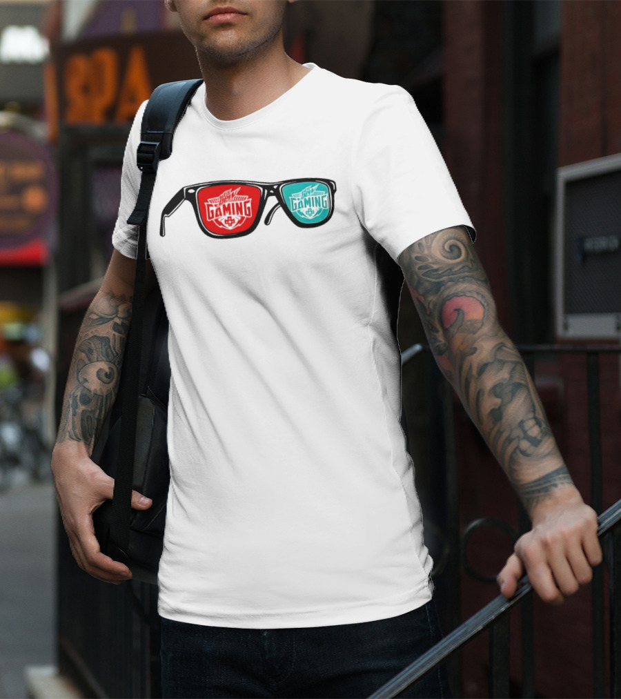 Gaming Spectacles Mtn Dew Red Blue Vibes T-Shirt