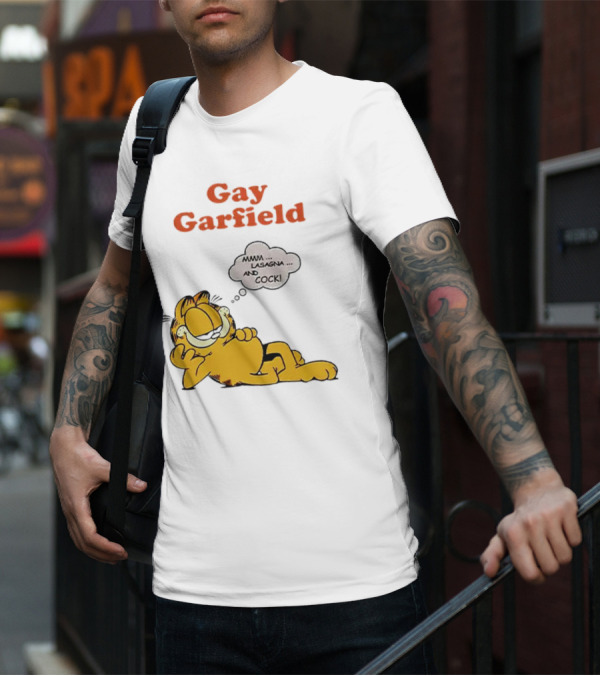 Gay Garfield Mmm Lasagna And Cock Meme T-Shirt