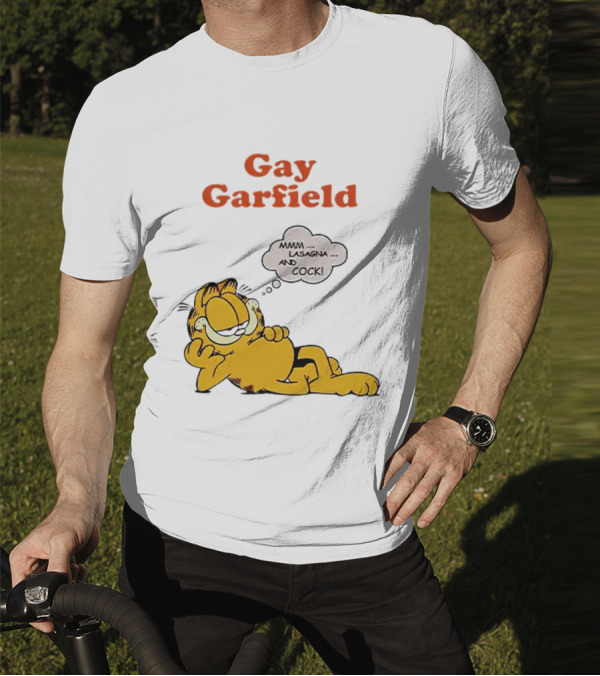 Gay Garfield Mmm Lasagna And Cock Meme T-Shirt
