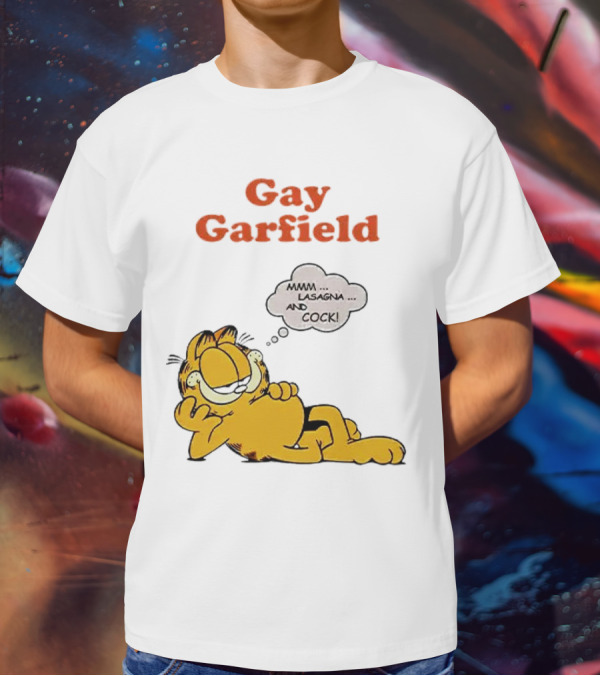 Gay Garfield Mmm Lasagna And Cock Meme T-Shirt