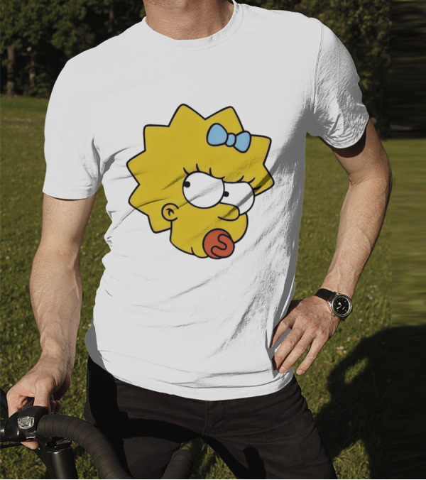 Manicita The Simpsons Maggie Angry Face With Pacifier And Bow T-Shirt