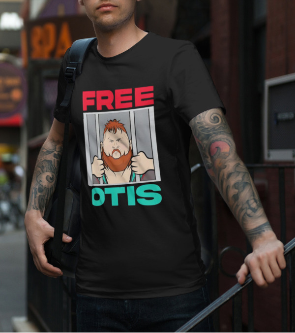 Free Otis Cartoon Nikola Bogojevic Wrestling T-Shirt