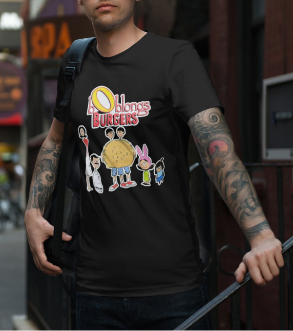 Boblongs Burgers Cartoon Characters Holding Burger T-Shirt