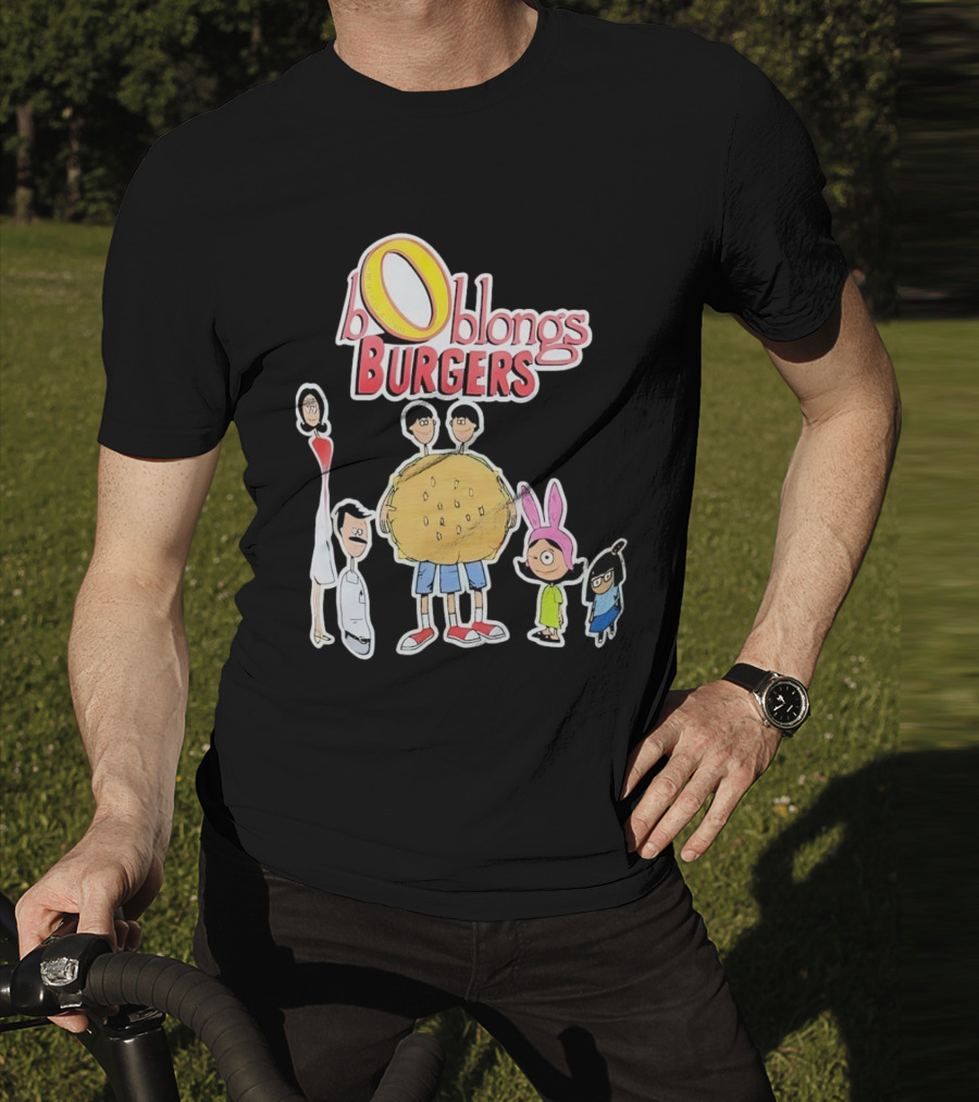 Boblongs Burgers Cartoon Characters Holding Burger T-Shirt