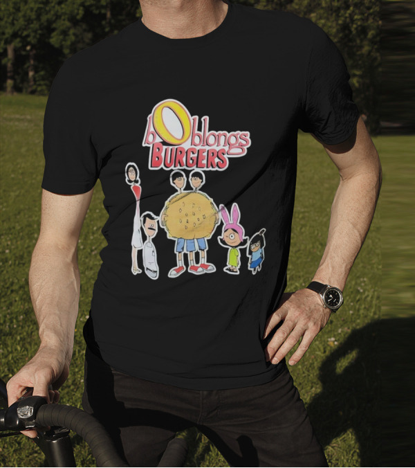 Boblongs Burgers Cartoon Characters Holding Burger T-Shirt