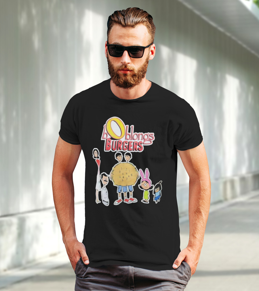 Boblongs Burgers Cartoon Characters Holding Burger T-Shirt