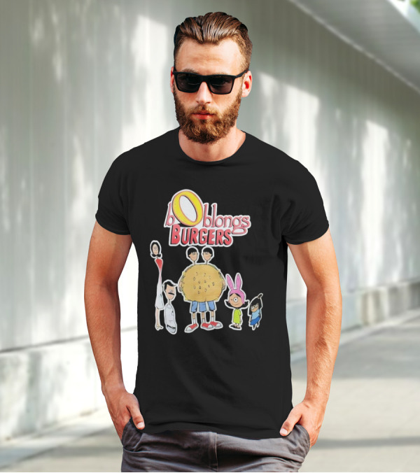 Boblongs Burgers Cartoon Characters Holding Burger T-Shirt