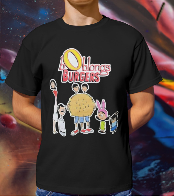 Boblongs Burgers Cartoon Characters Holding Burger T-Shirt