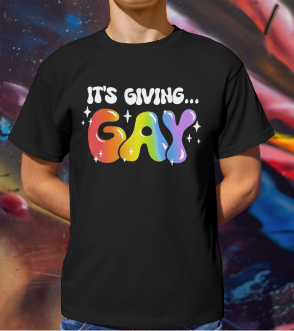 It's Giving Gay Pride Rainbow Sparkles T-Shirt
