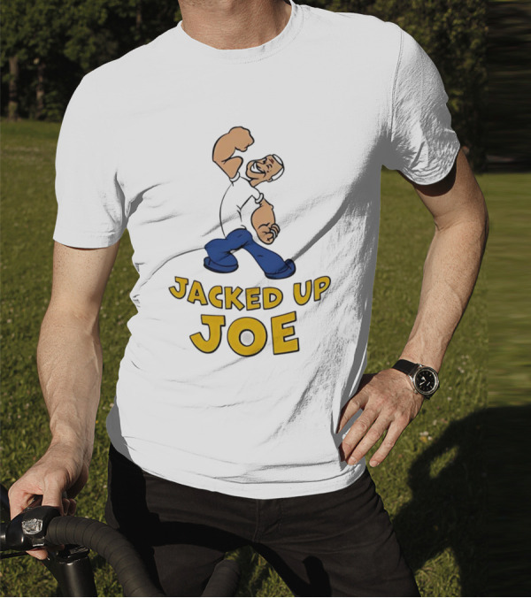 Jacked Up Joe Cartoon Flexing Character T-Shirt