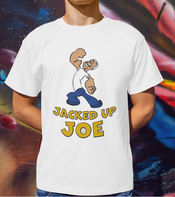 Jacked Up Joe Cartoon Flexing Character T-Shirt