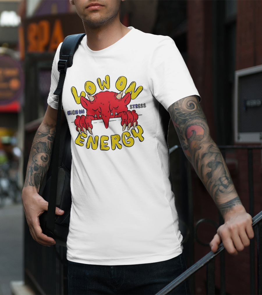 Low On Energy High On Stress Red Demon T-Shirt