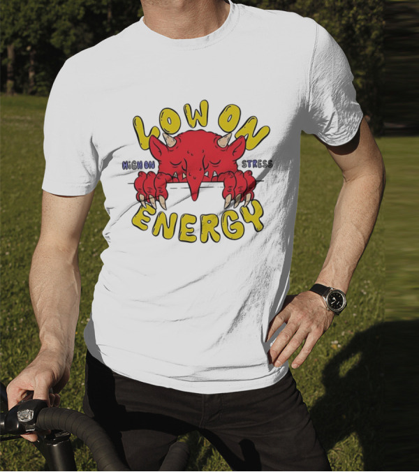 Low On Energy High On Stress Red Demon T-Shirt