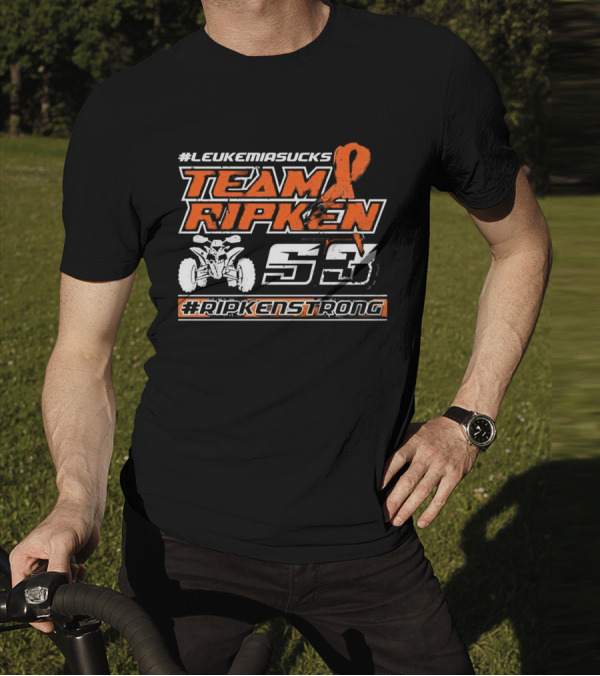 LeukemiaSucks Team Ripken 53 #RipkenStrong Orange Ribbon Quad Bike T-Shirt