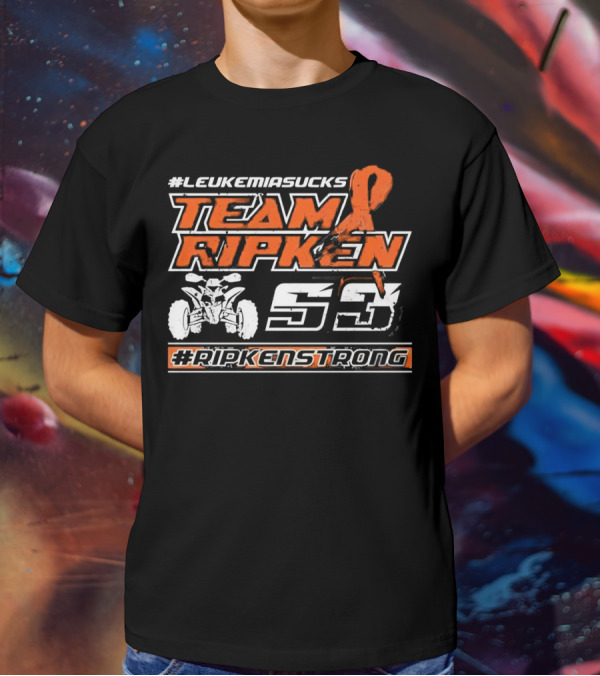 LeukemiaSucks Team Ripken 53 #RipkenStrong Orange Ribbon Quad Bike T-Shirt