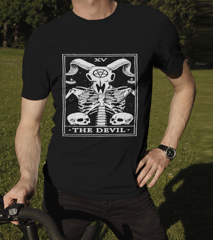 XV The Devil Skeleton Skull Tarot T-Shirt