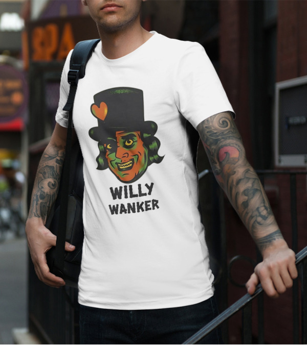Willy Wanker Orange Heart Character T-Shirt