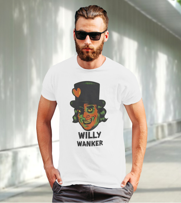 Willy Wanker Orange Heart Character T-Shirt