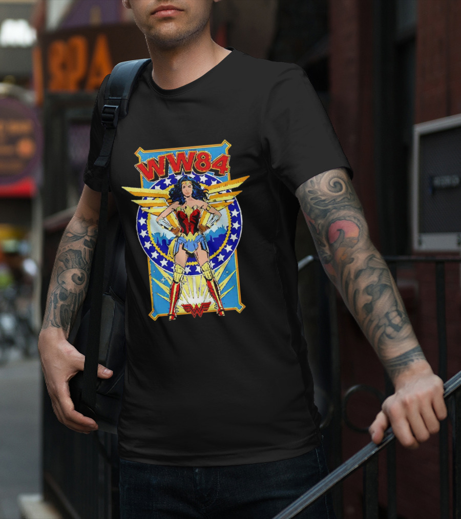 WW84 Wonder Woman Retro Superhero Wings And Stars T-Shirt