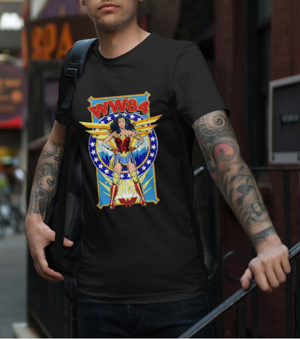 WW84 Wonder Woman Retro Superhero Wings And Stars T-Shirt