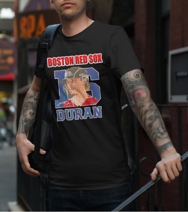 Boston Red Sox Jarren Duran 16 Portrait Patch T-Shirt