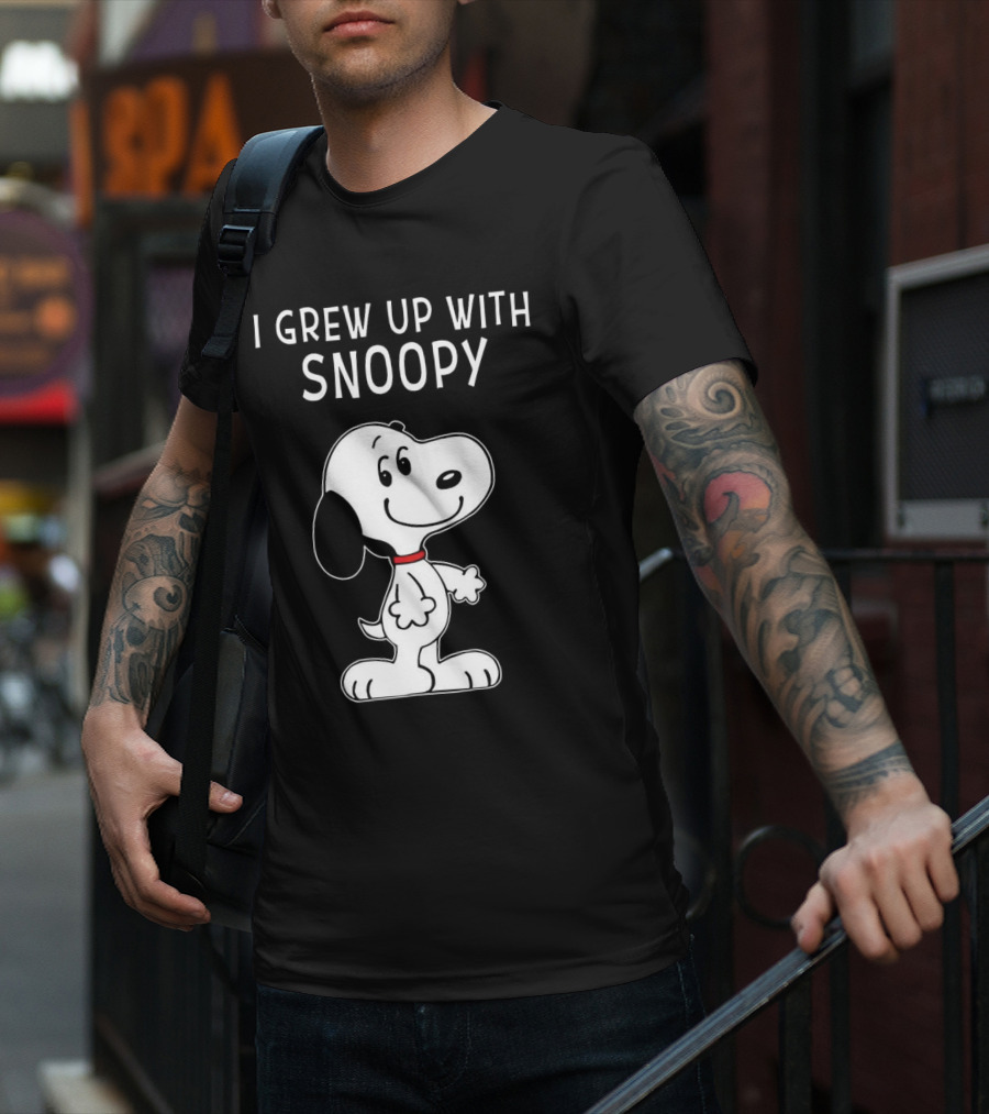 I Grew Up With Snoopy Peanuts Character Nostalgic Fun T-Shirt