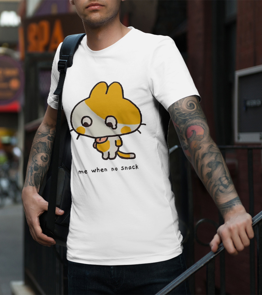 Liliuhms Me When No Snack Cat Cute Character T-Shirt