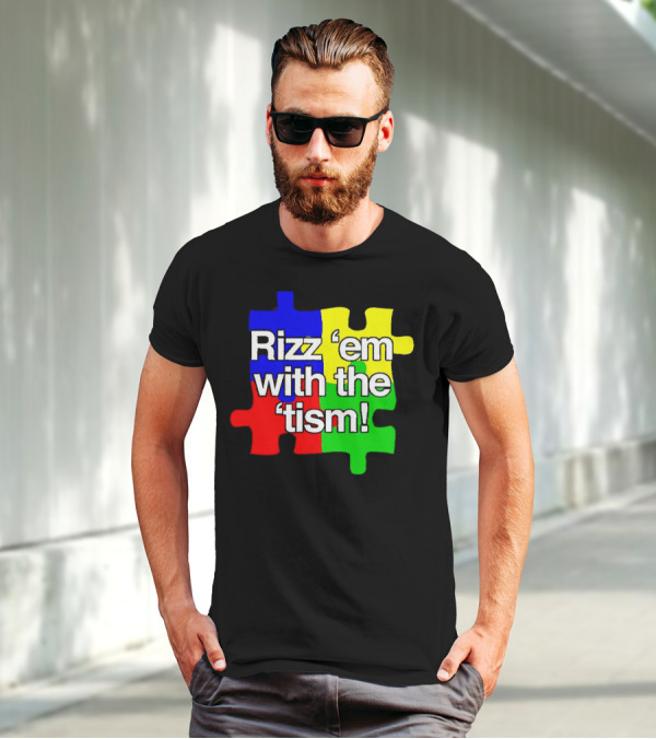 Rizz 'em With The ’Tism Puzzle Pieces T-Shirt