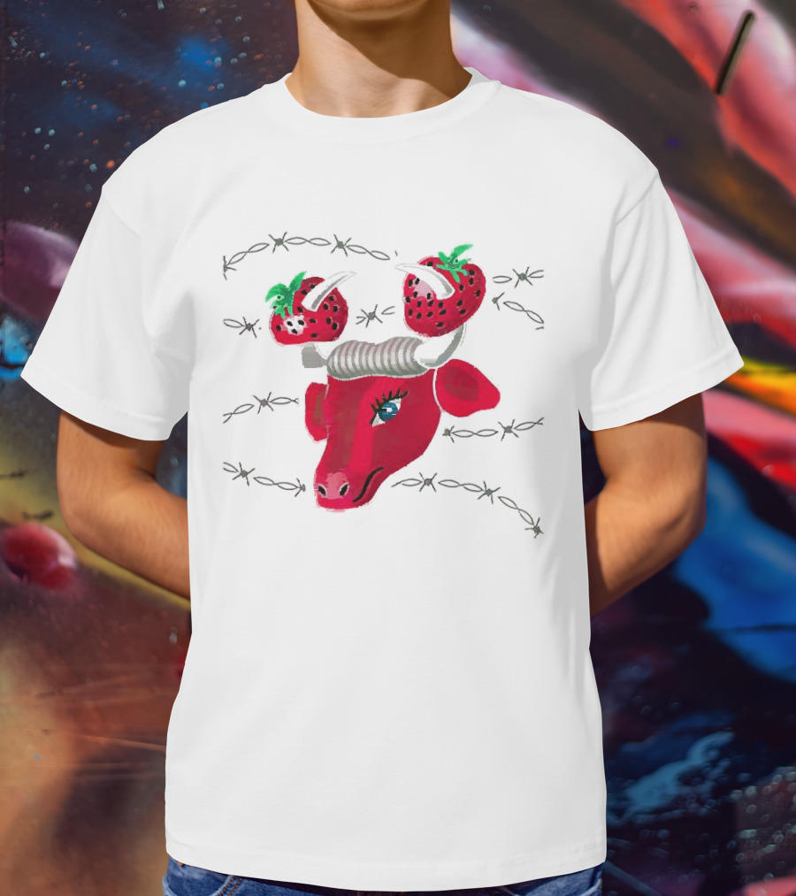 Strawberry Bull Barbed Horns T-Shirt