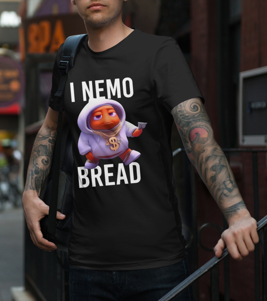 I Nemo Bread Cartoon Parody With Blinged-Out Fish In T-Shirt