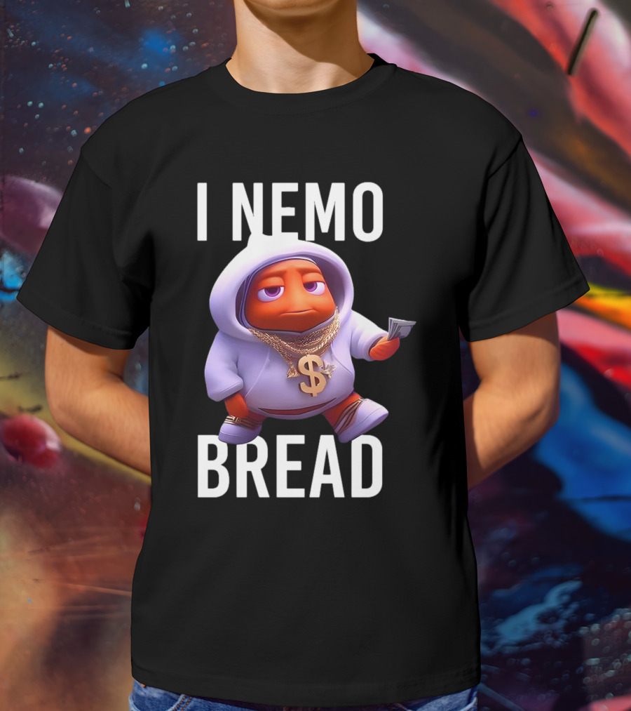 I Nemo Bread Cartoon Parody With Blinged-Out Fish In T-Shirt