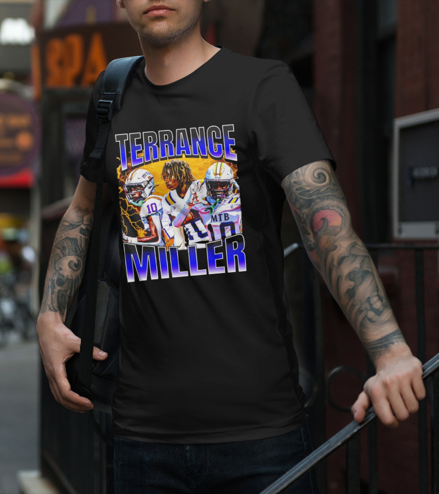Terrance Miller Football MTB 10 Graphic Locker Room Sports Image T-Shirt