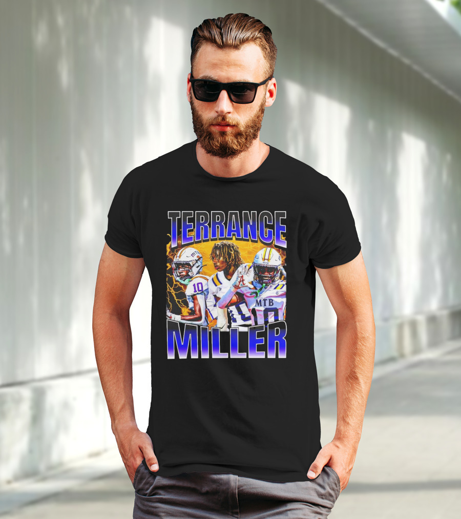 Terrance Miller Football MTB 10 Graphic Locker Room Sports Image T-Shirt