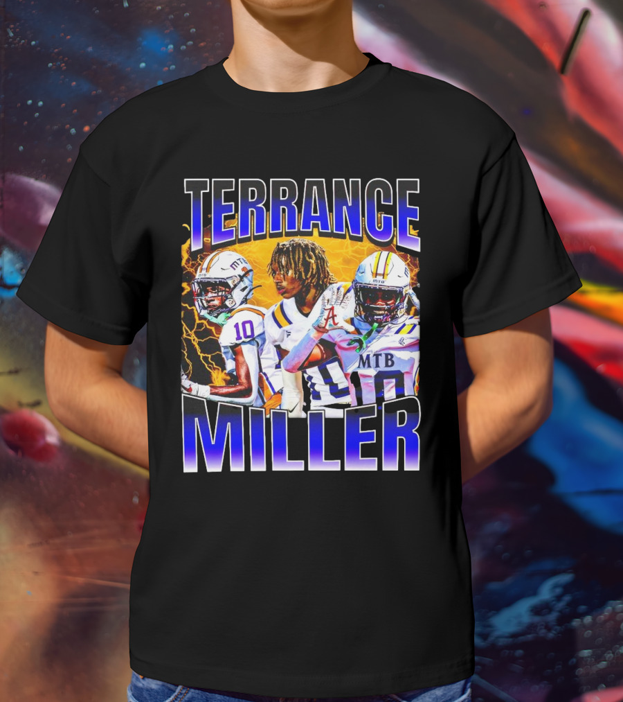 Terrance Miller Football MTB 10 Graphic Locker Room Sports Image T-Shirt