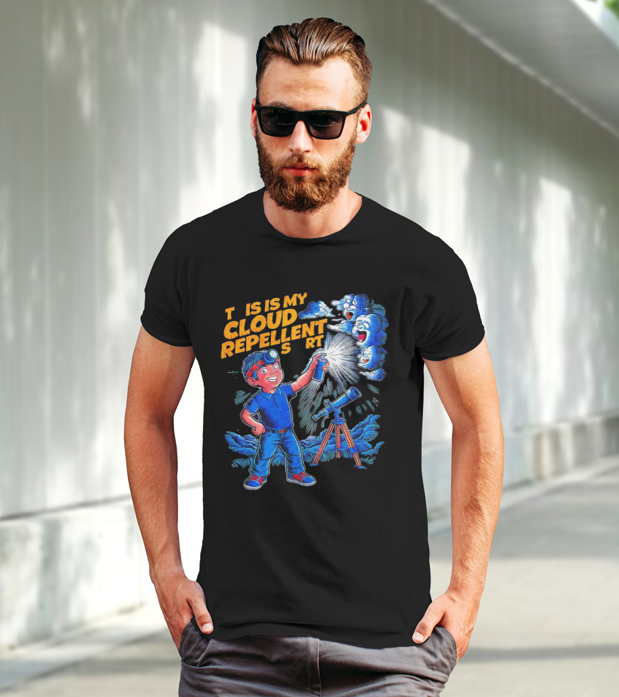 Funny Stargazing With Cloud Repellent Spray And Telescope T-Shirt