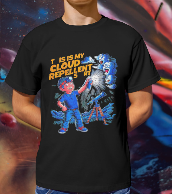 Funny Stargazing With Cloud Repellent Spray And Telescope T-Shirt