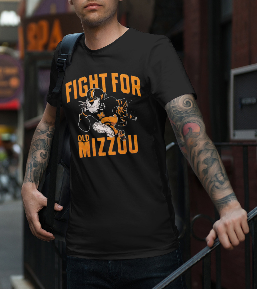 Fight For Old Mizzou Football Mascot In Action T-Shirt