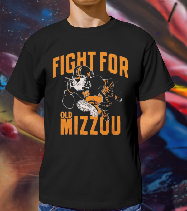 Fight For Old Mizzou Football Mascot In Action T-Shirt