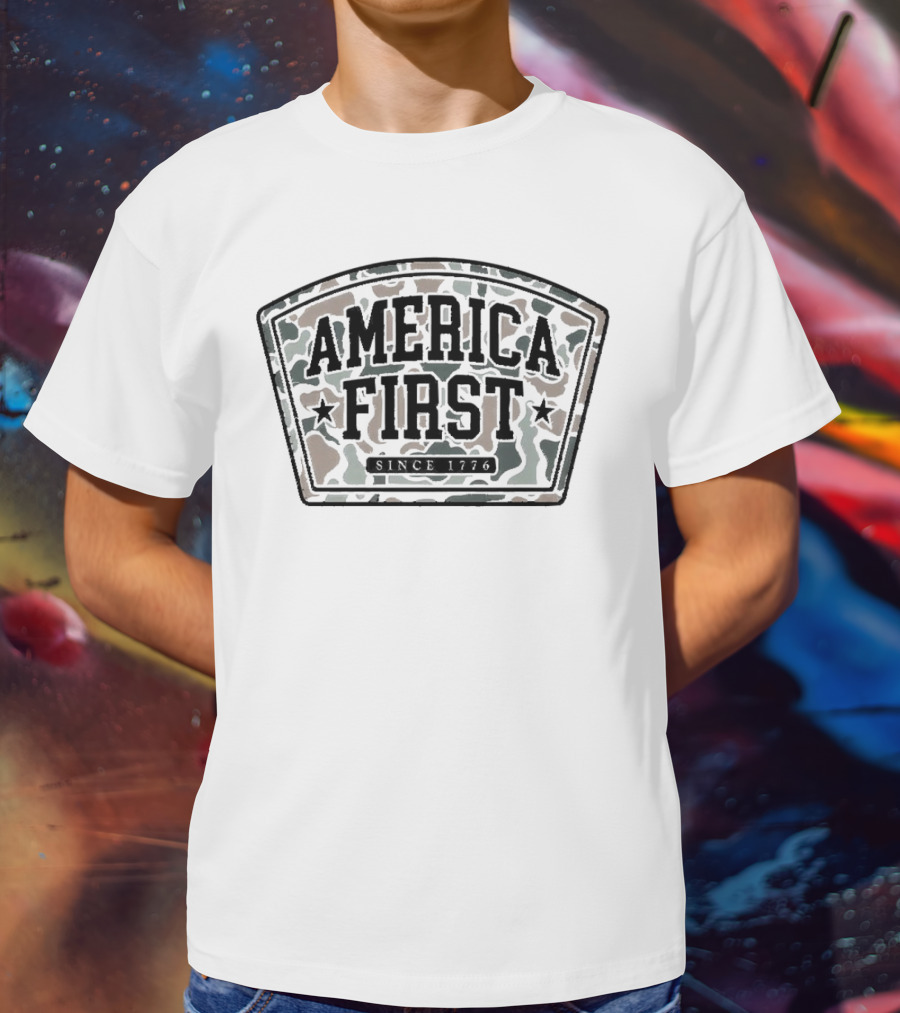 America First Camo Patch Since 1776 T-Shirt