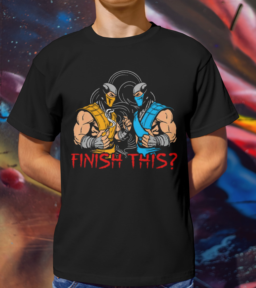 Finish This Mortal Kombat Smoke Sub-Zero Scorpion Showdown T-Shirt