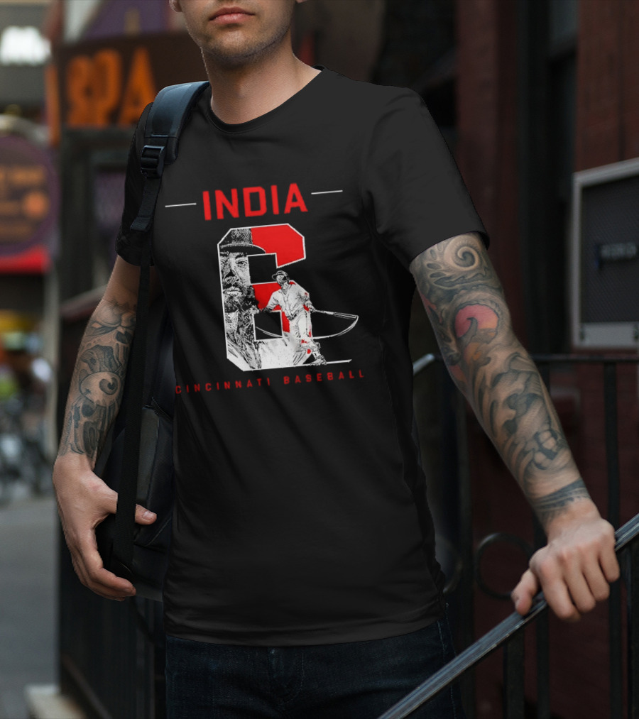 India Cincinnati Baseball Player T-Shirt