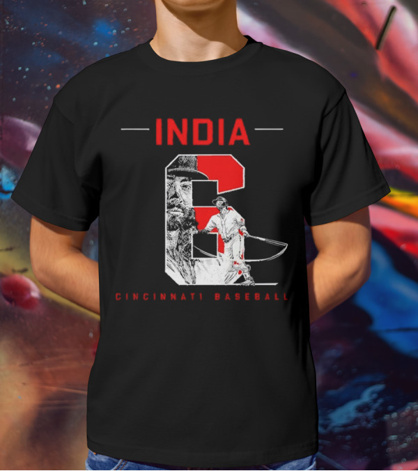 India Cincinnati Baseball Player T-Shirt
