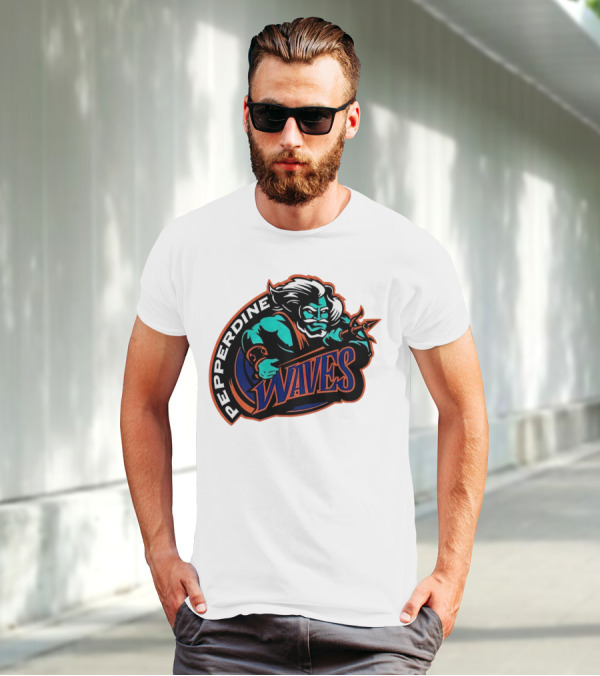 Pepperdine Waves 1997 Retro Logo Warrior T-Shirt