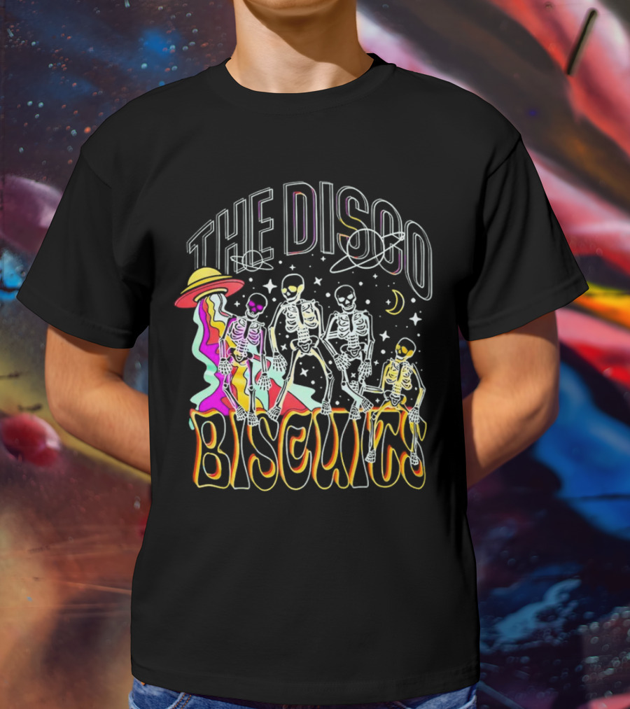 The Disco Biscuits Skeletons Dancing With UFO And Stars T-Shirt