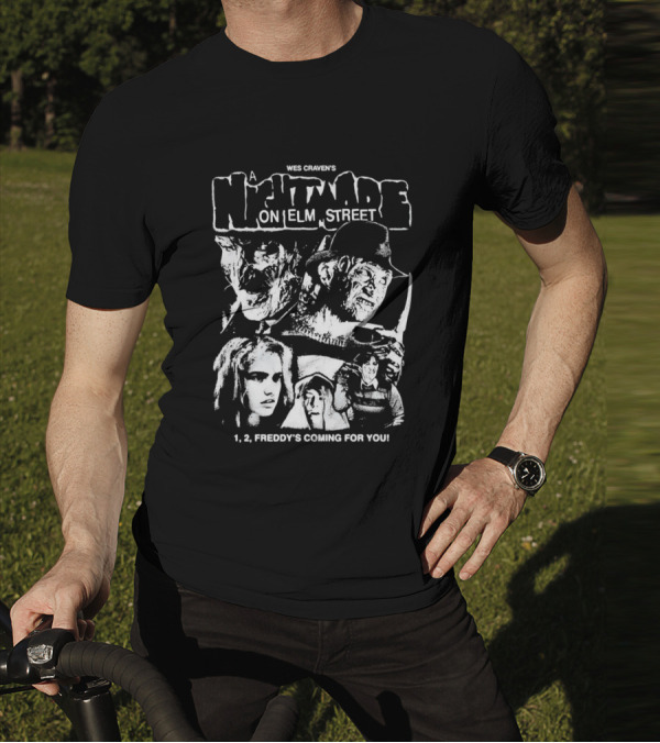 Wes Craven's A Nightmare On Elm Street 1, 2, Freddy's Coming For You T-Shirt