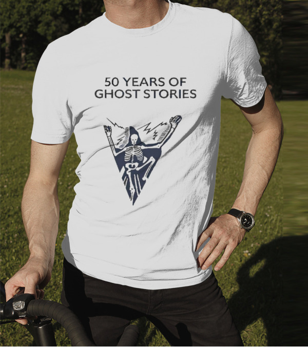 50 Years Of Ghost Stories Skeleton With Lightning Bolt T-Shirt