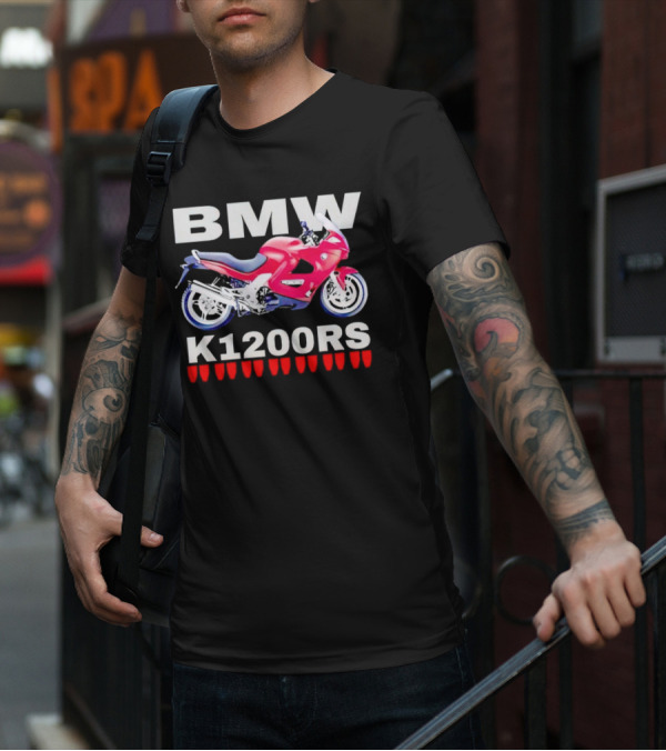 BMW K1200Rs Motorcycle Illustration With Red Iconic T-Shirt